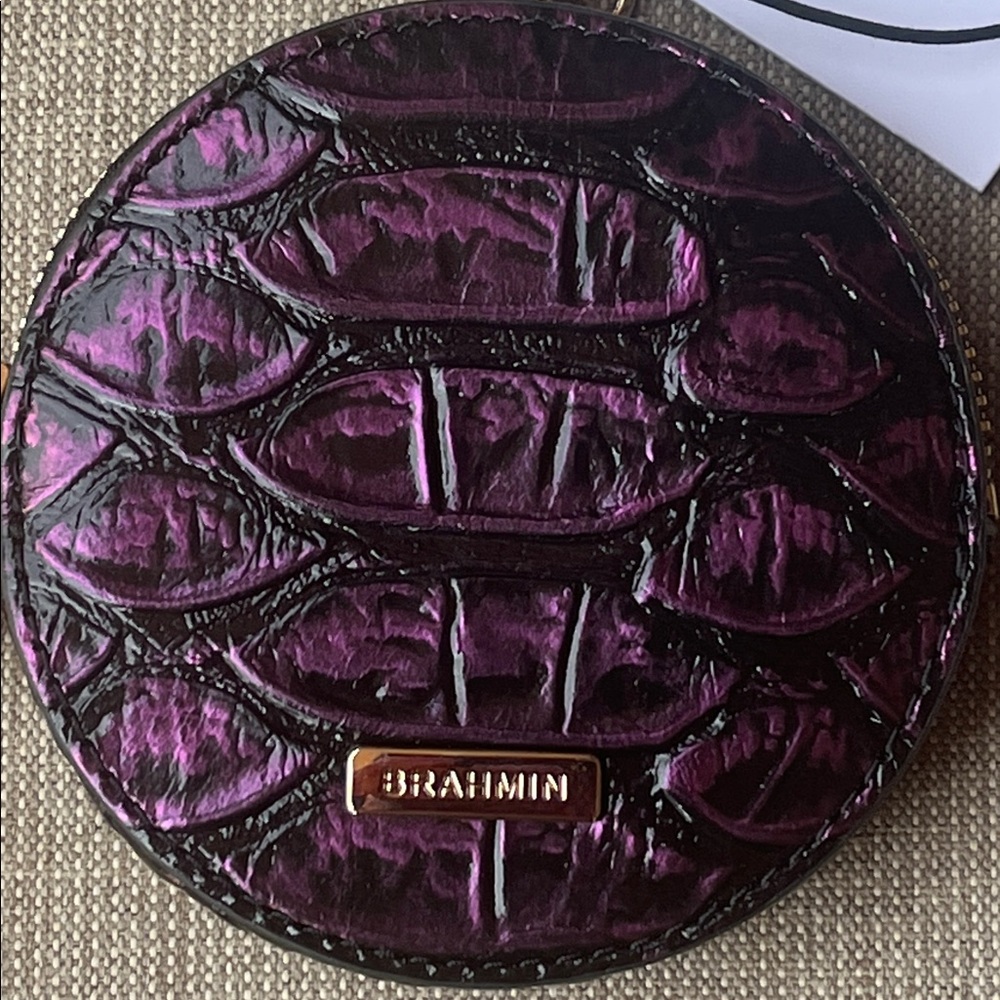 NWT Brahmin PASSION PURPLE EXCELSIOR Circle Coin Wallet